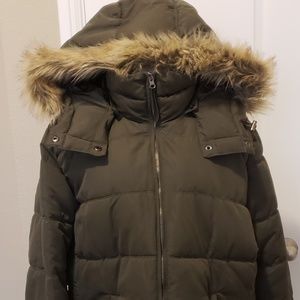 Army green winter coat
